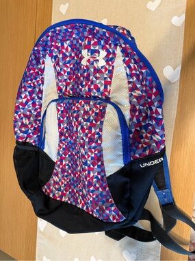Under Armour Blue Pink Geometric Sport Backpack